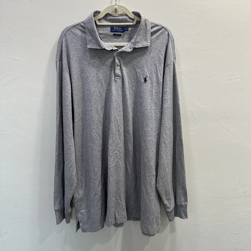 Polo Ralph‎ Lauren Classic Fit Long Sleeve Polo Size XXL Gray